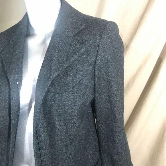 Hillard & Hanson Women's Size 6 Small Wool Blend Jacket Lined Grey Career Profes - Picture 3 of 16